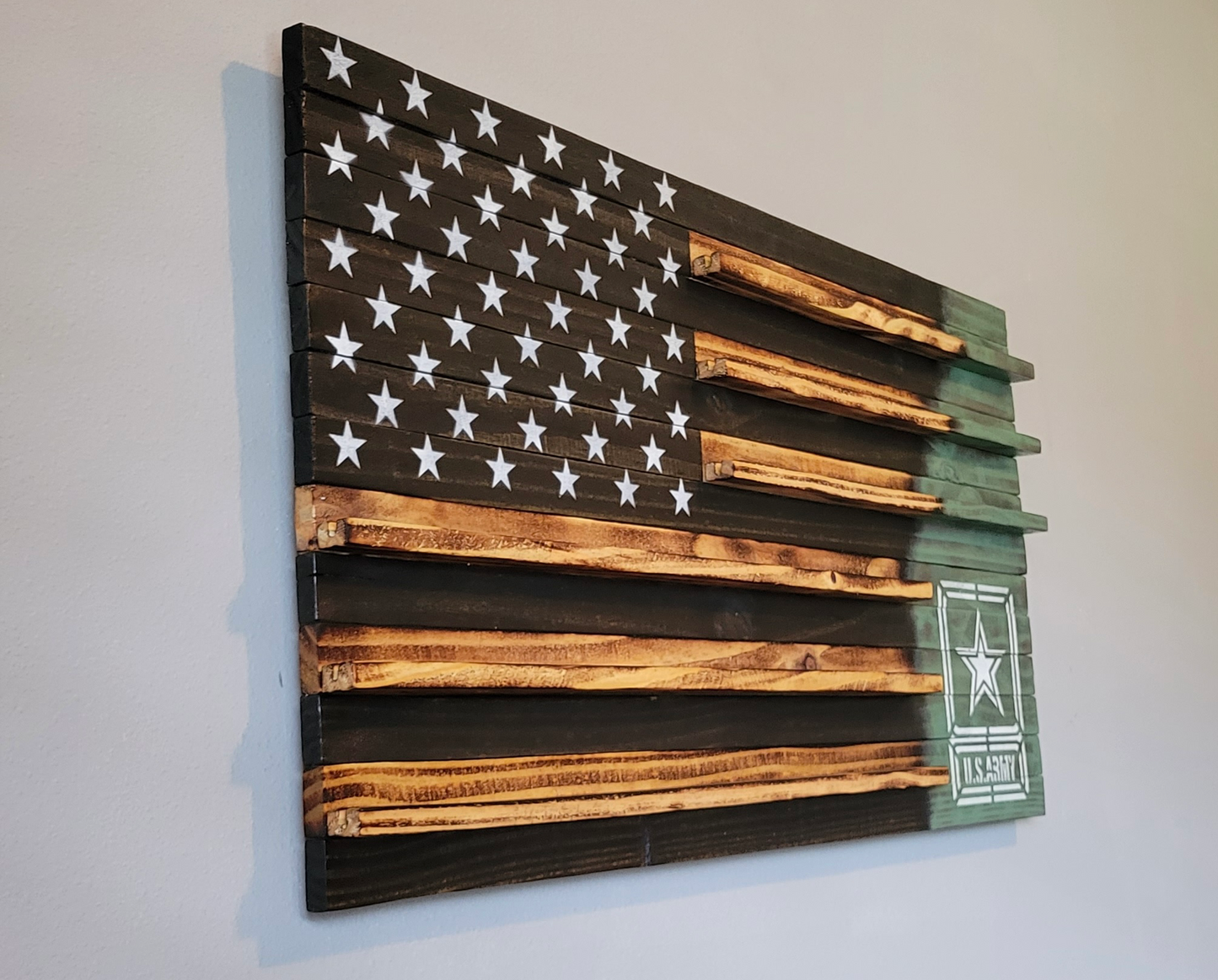 U. S. Army Wooden American Coin Holder Flag