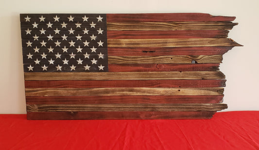 Jagged Edge Wooden American Flag