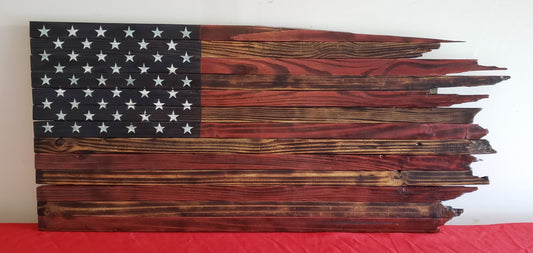 Jagged Edge Wooden American Flag