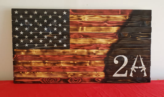 "2A" Wooden American Flag
