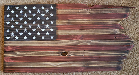 Jagged Edge Wooden American Flag