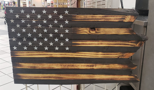 Jagged Edge Wooden American Flag