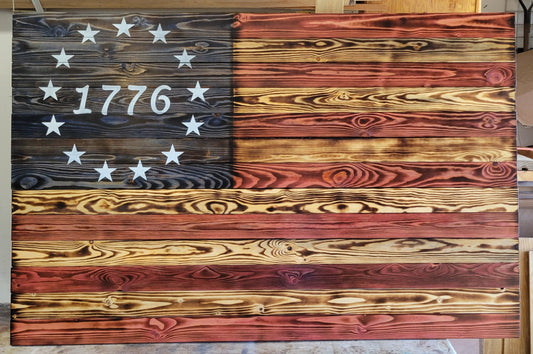 Large 5'x3' 1776 Wooden American Flag