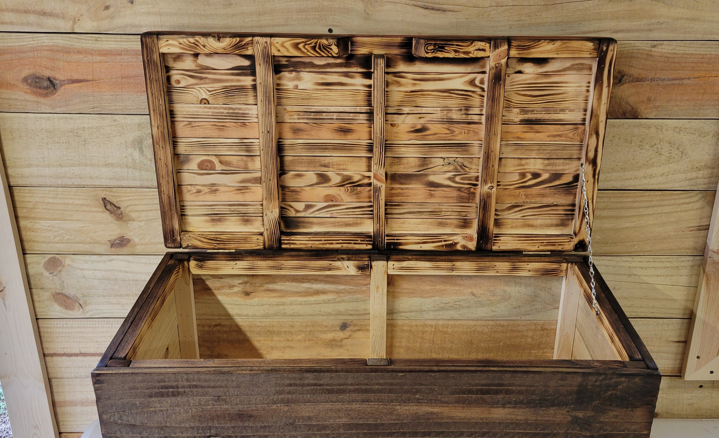 Handmade Wooden American Flag Foot Locker / Chest