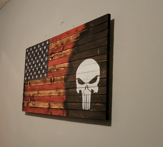 Punisher Wooden American Flag