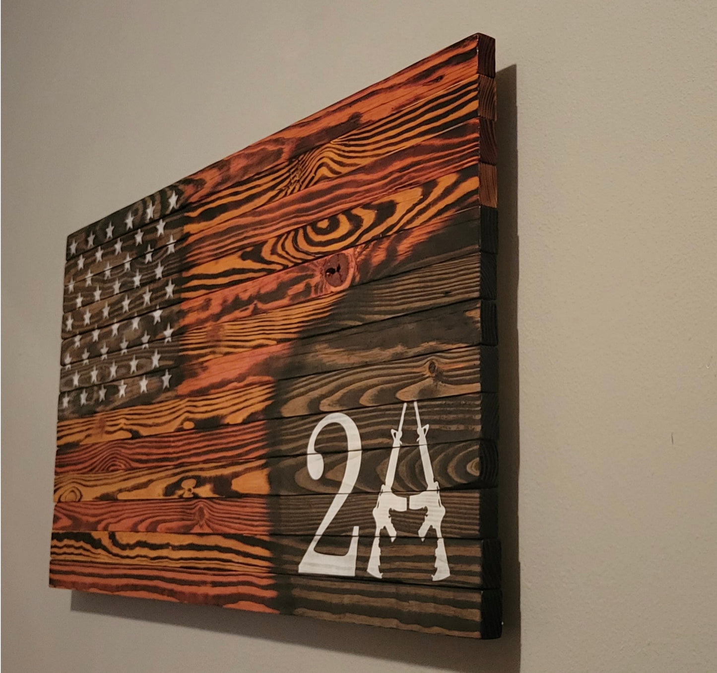 "2A" Wooden American Flag