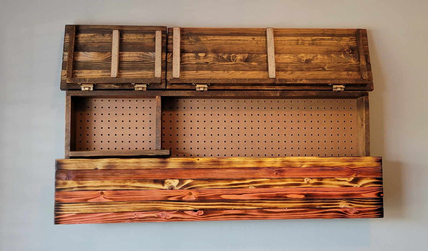 Concealed Cabinet 3 Door Wooden 1776 American Flag