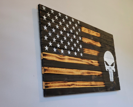 Punisher Wooden American Flag