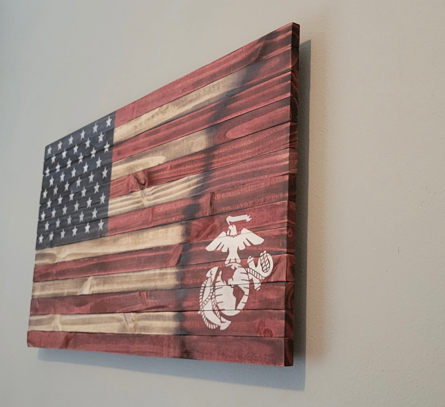 U.S. Marine Wooden American Flag
