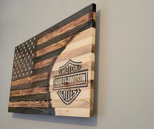Harley-Davidson Wooden American Flag