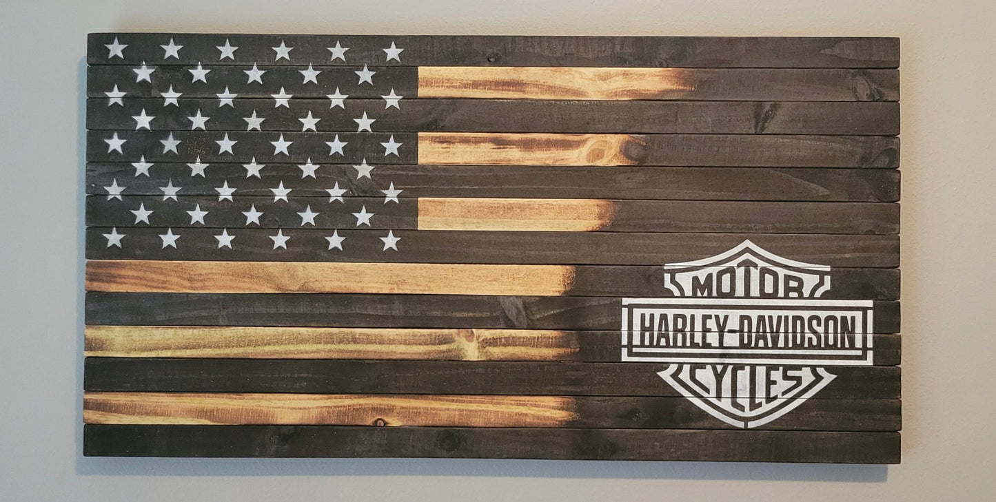 Harley-Davidson Wooden American Flag