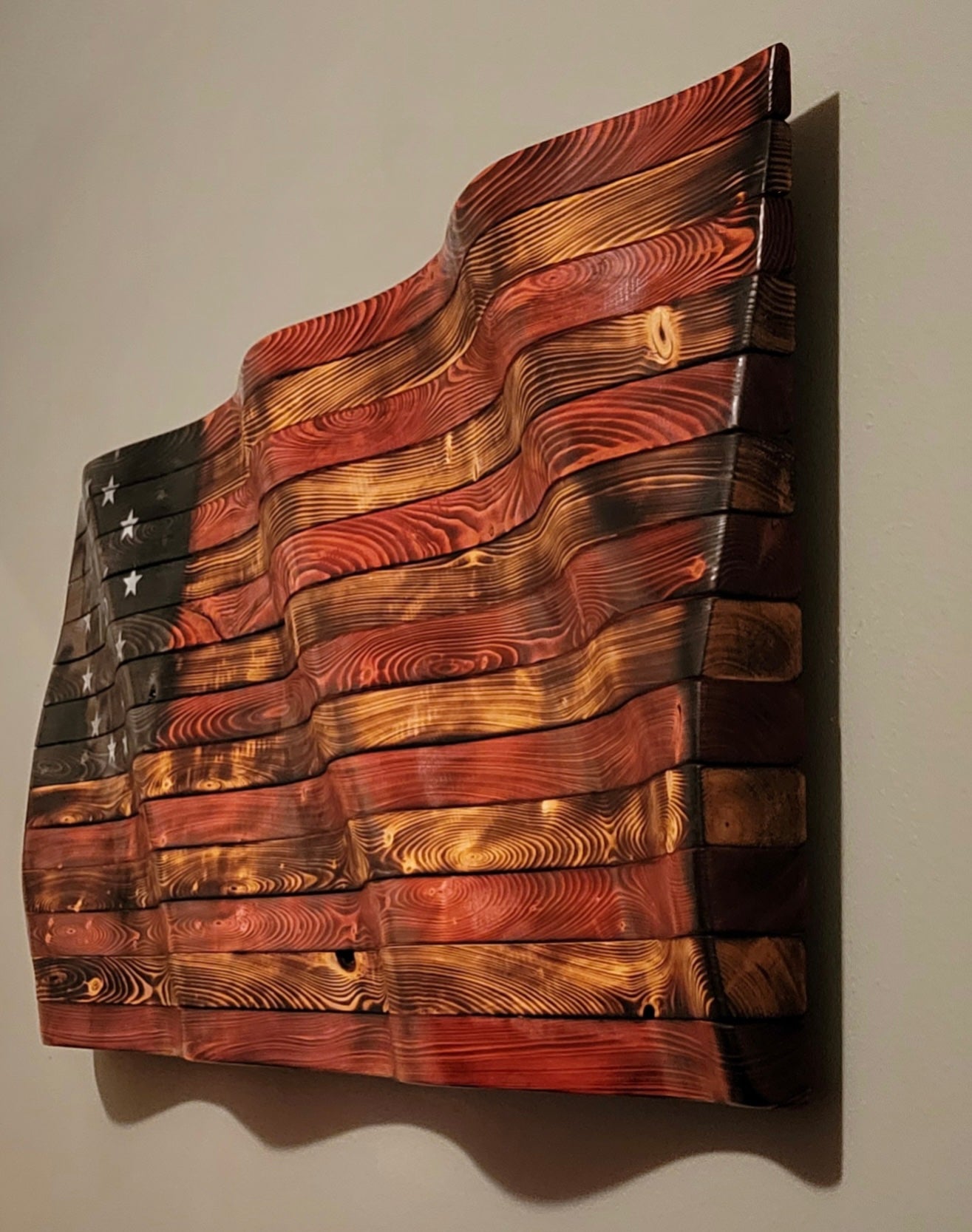1776 Wavy American Wooden Flag