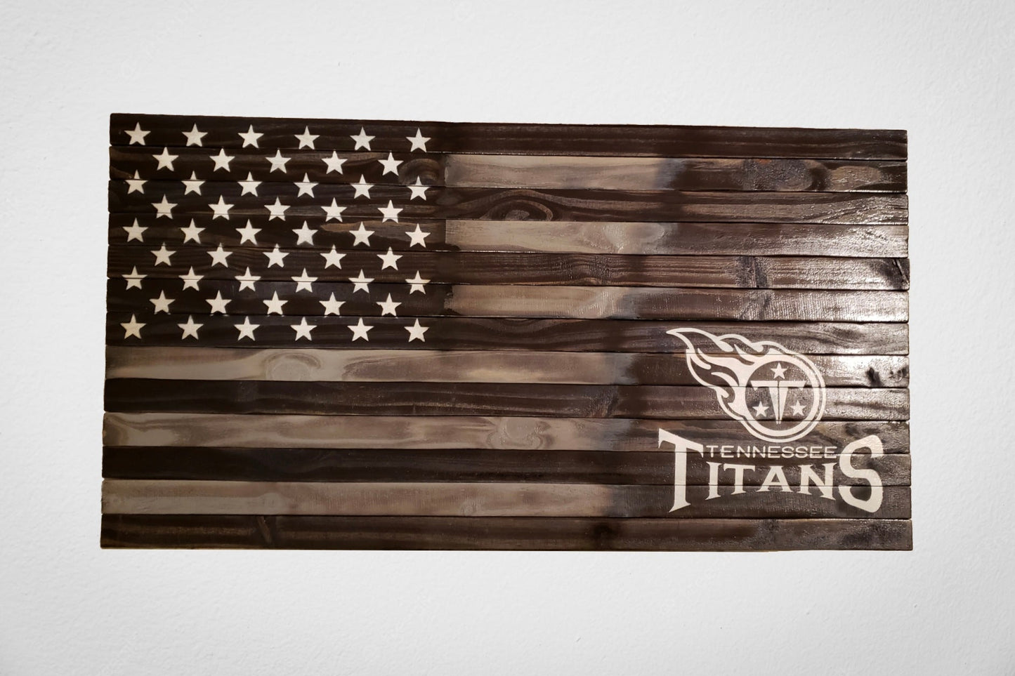 Tennessee Titans Wooden American Flag