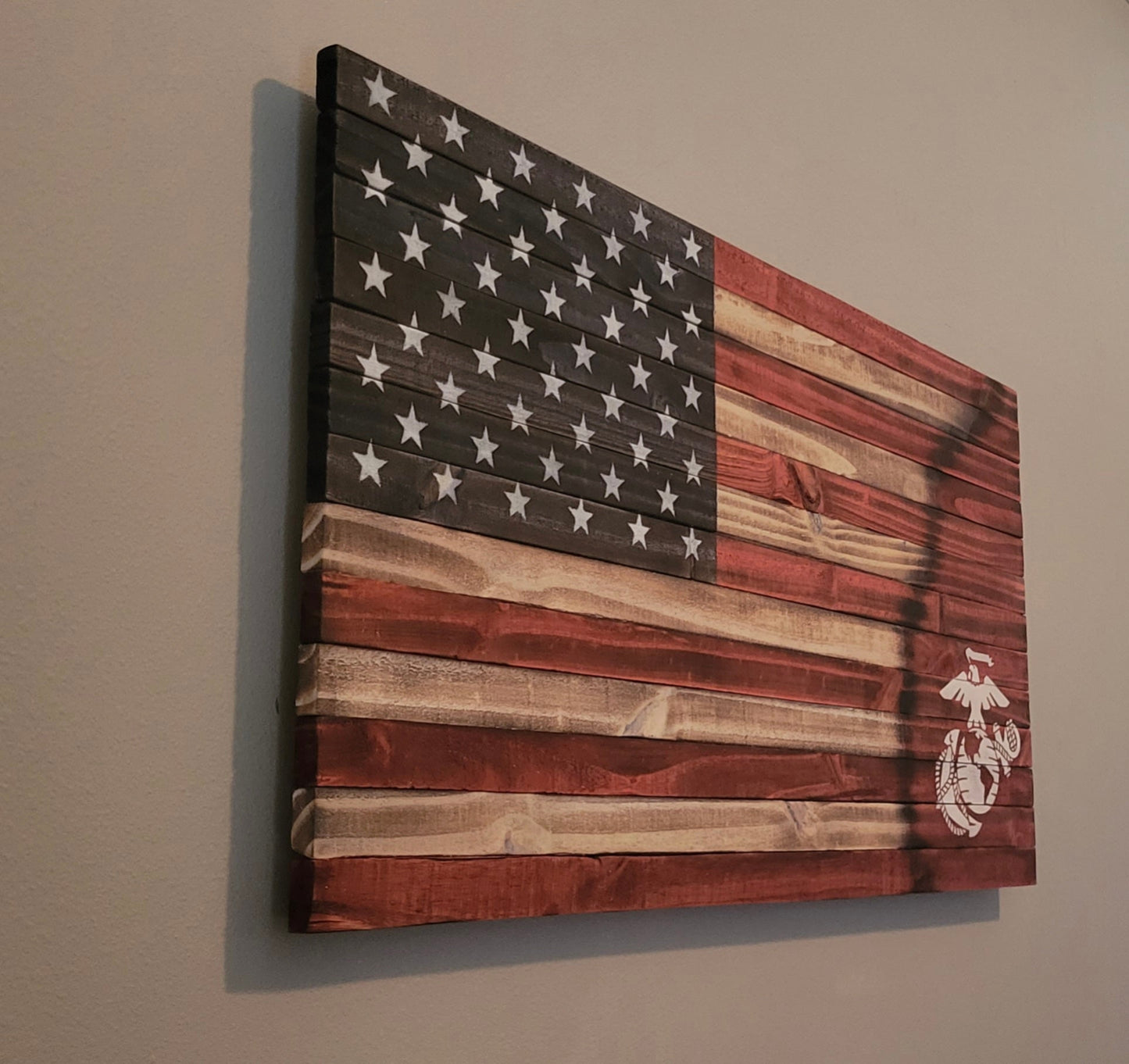 U.S. Marine Wooden American Flag
