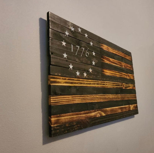 1776 American Wooden Flag