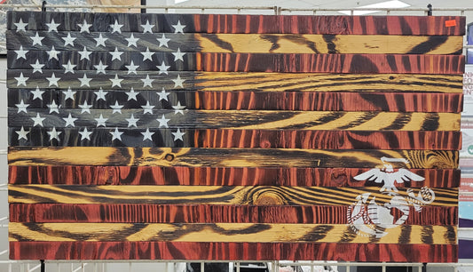 U.S. Marine Wooden American Flag