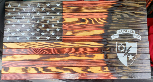 U.S. Army Rangers Wooden American Flag