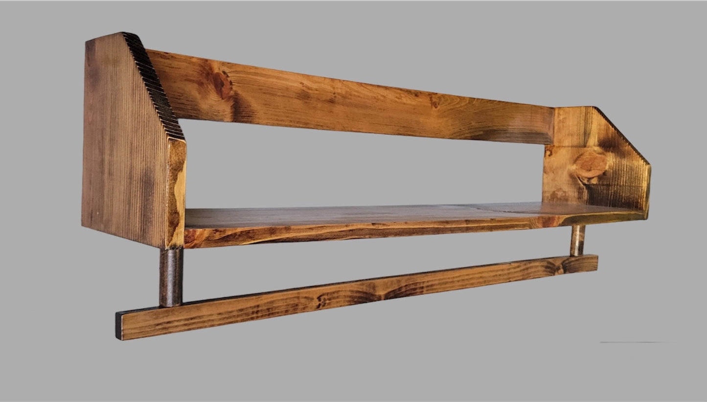 Quilt or Blanket Holder with Shelf For Wall