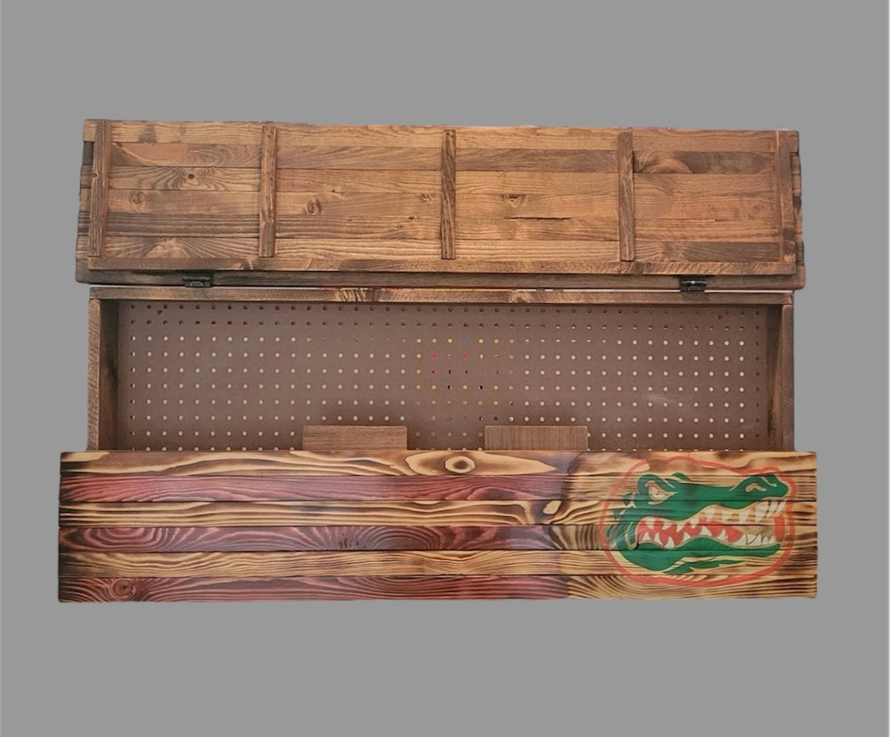 Concealed Cabinet 2 Door Wooden Florida Gators American Flag