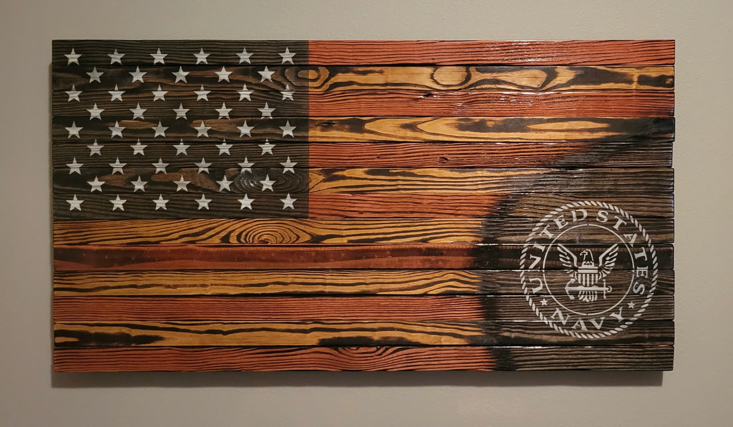 U.S. Navy Wooden American Flag