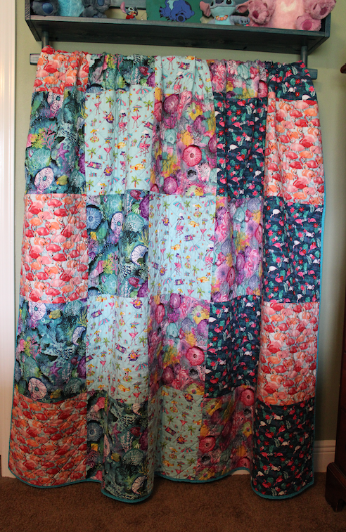 HANDMADE Flamingo and Beach Quilt