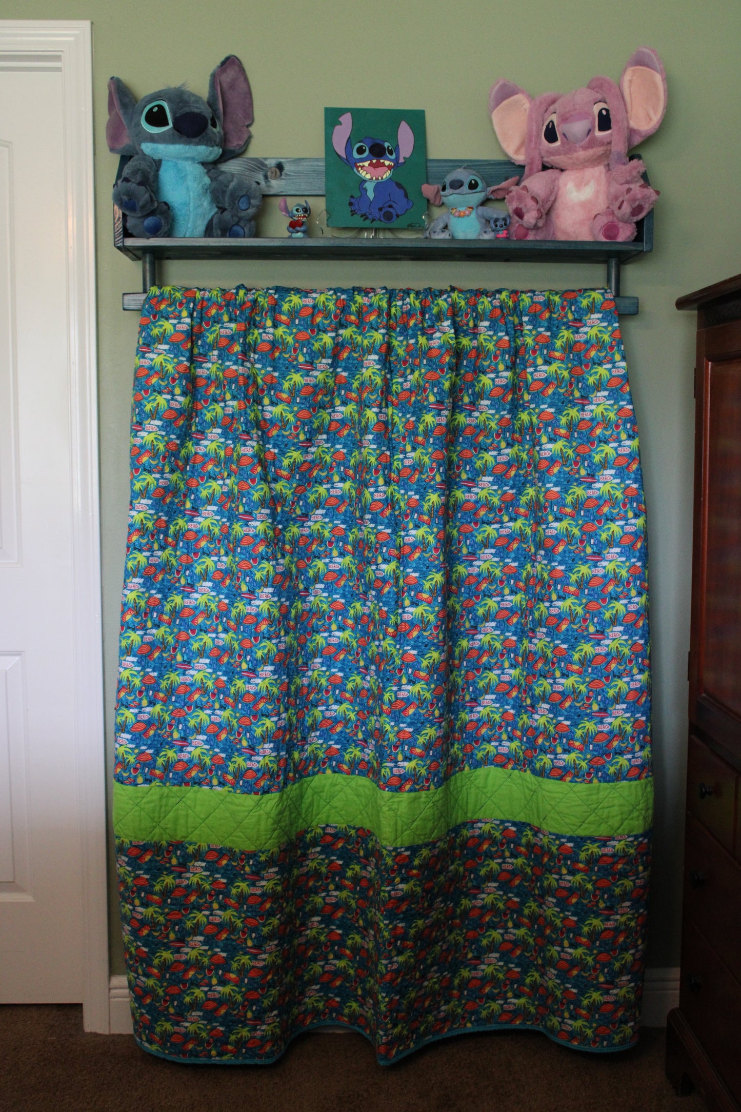 HANDMADE Flamingo and Beach Quilt