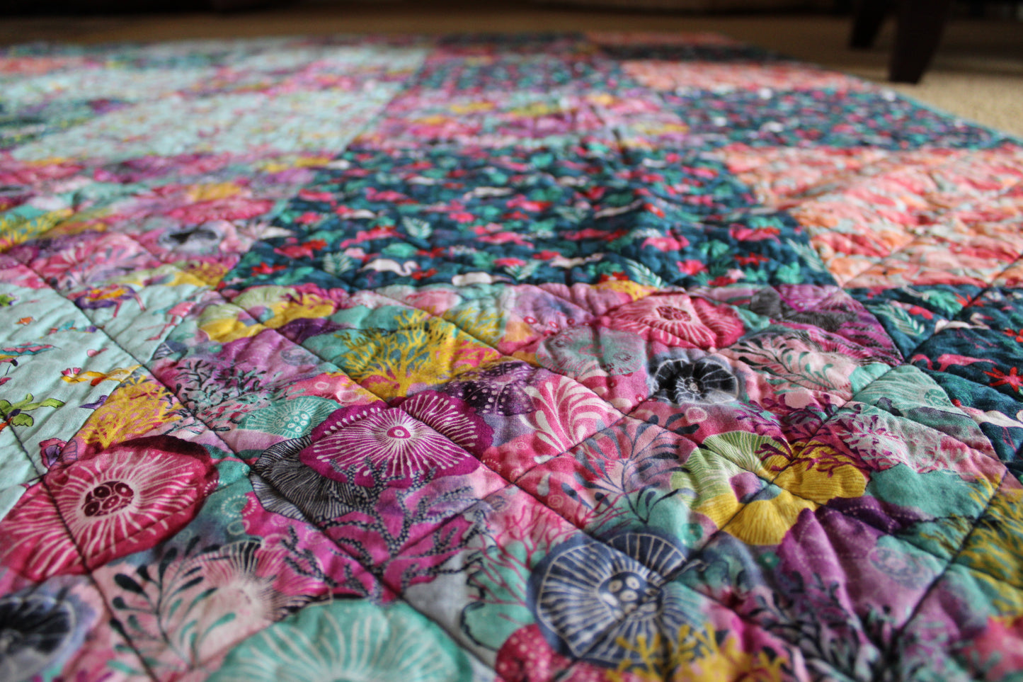 HANDMADE Flamingo and Beach Quilt