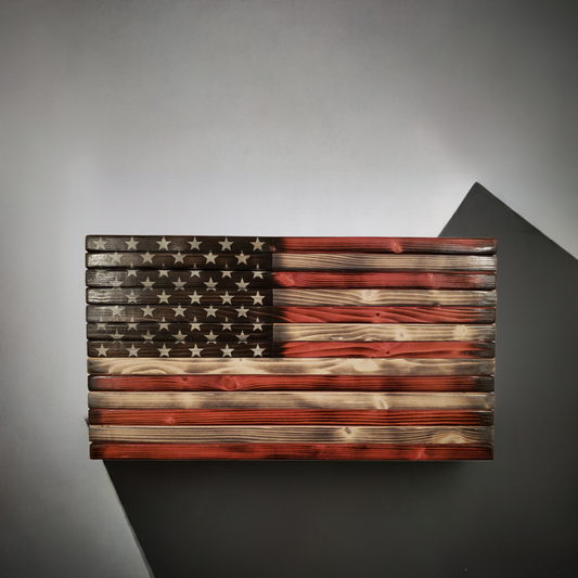 Small Concealed Cabinet 1 Door Wooden American Flag
