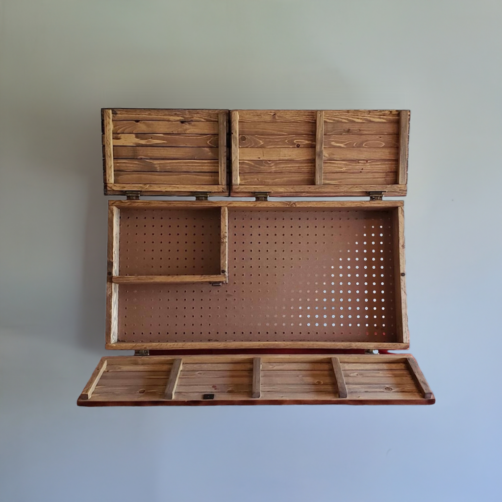 Concealed Cabinet 3 Door Wooden American Flag