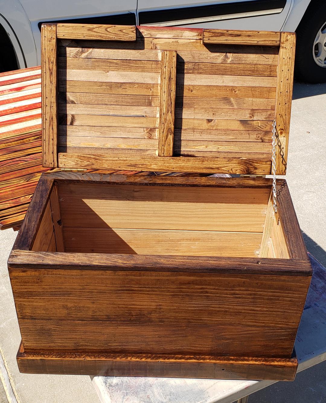 Handmade Wooden American Flag Chest