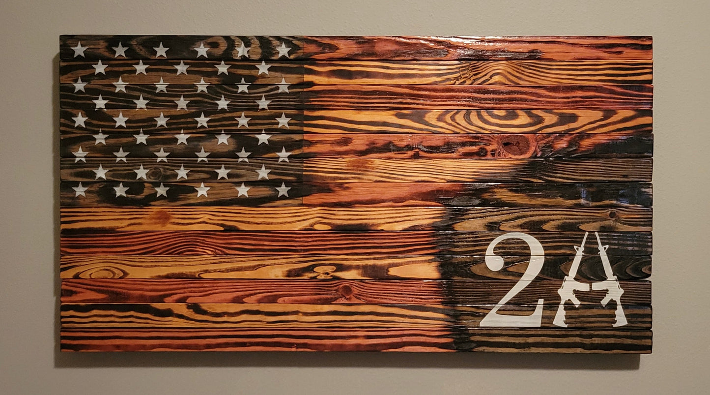 "2A" Wooden American Flag
