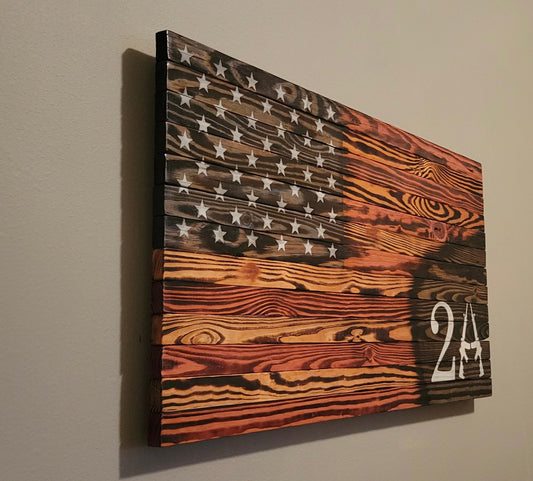 "2A" Wooden American Flag
