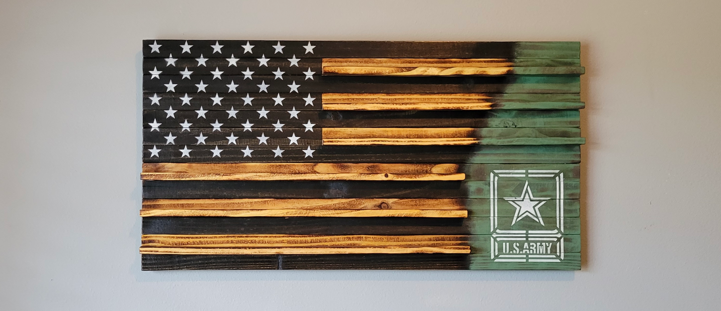 U. S. Army Wooden American Coin Holder Flag