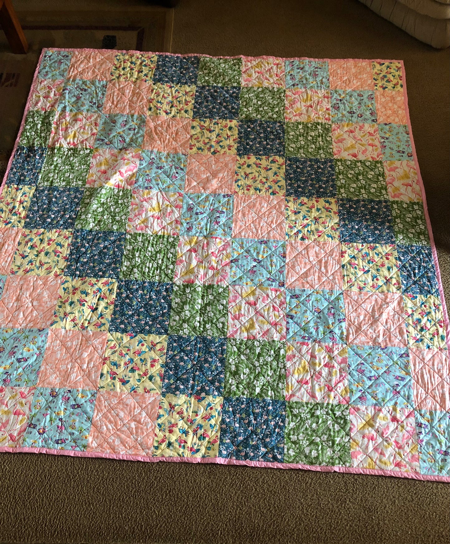 HANDMADE Flamingo Quilt