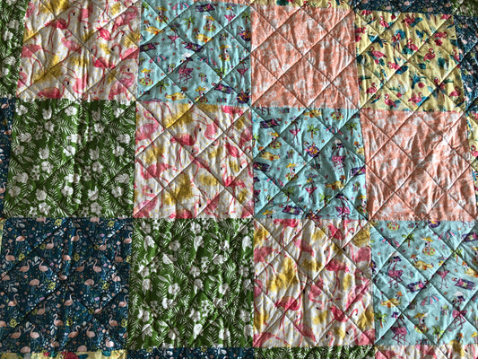 HANDMADE Flamingo Quilt
